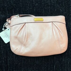 Coach Blush Leather Wristlet